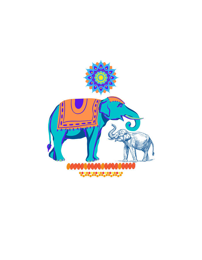 Elephants as lucky charms Digital Art by Helene Coumes Pixels