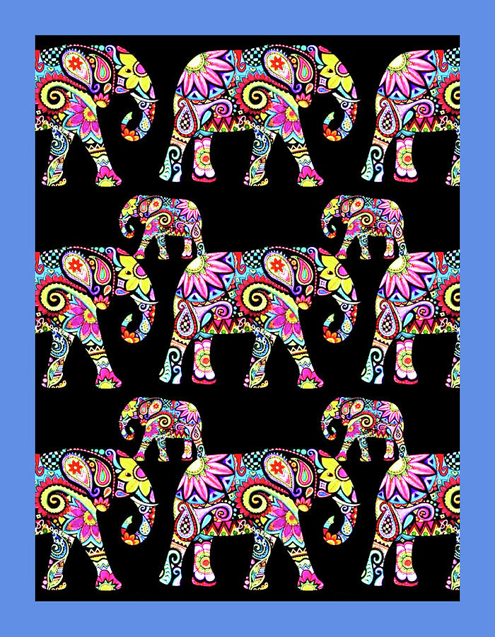 Elephants Painting Time  Digital Art by Fine Art by Alexandra