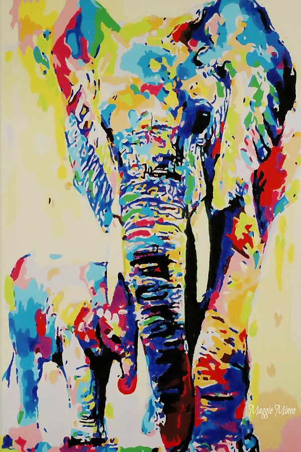 Elephants Unconditional Support And Protection Painting By Maggie Mineo 