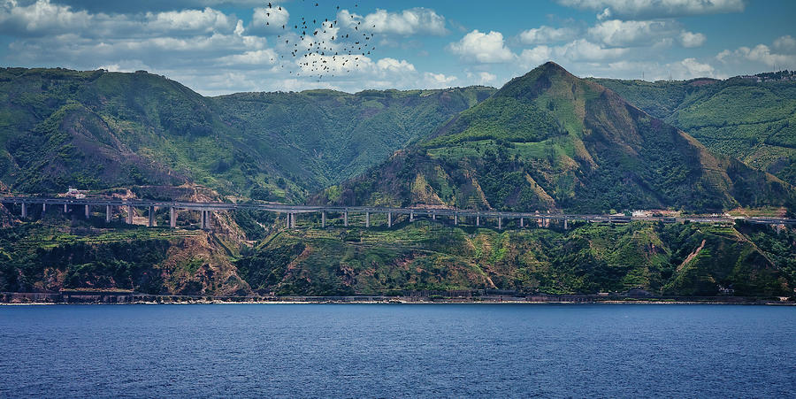 Elevated Highway Along Coast of Sicily Photograph by Darryl Brooks