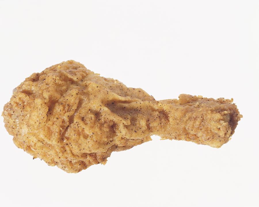 Elevated View of a Fried Chicken Drumstick Photograph by Digital Vision.