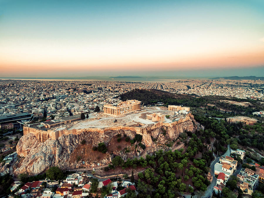 Elevated view of Acropolis of Athens, Greece Photograph by SW Photography