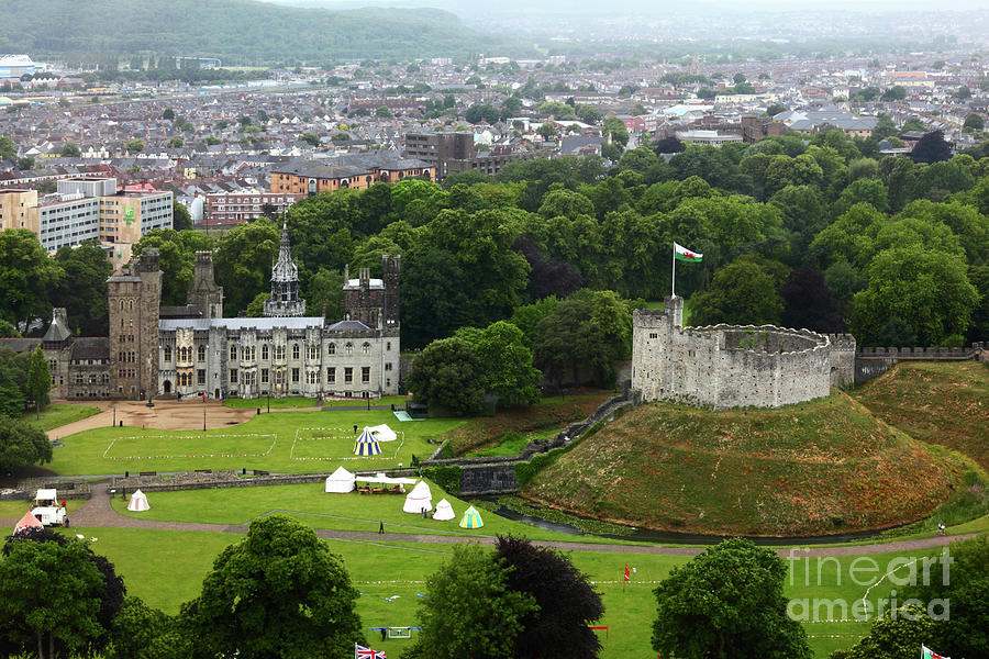 Elevated View Of Cardiff Castle Wales Photograph by James Brunker