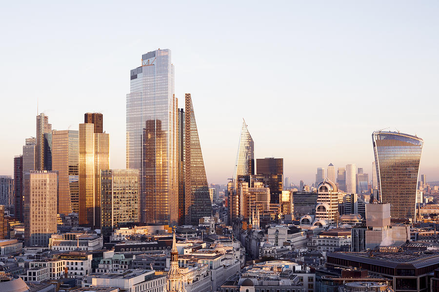 Elevated view of London city skyscrapers and the financial district Photograph by Shomos Uddin