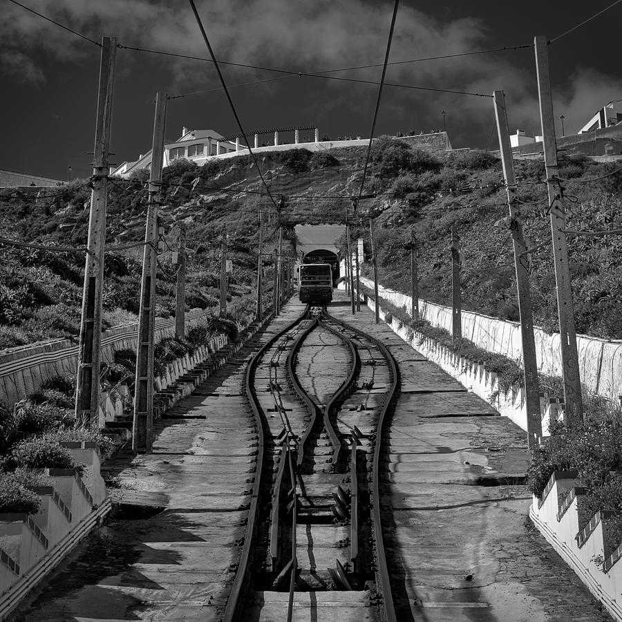 Elevator of Nazare Window View in Monochrome Photograph by Angelo DeVal