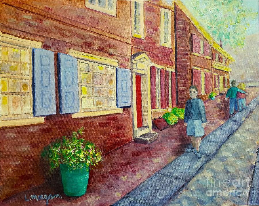 Elfreths Alley Philadelphia Painting by Laurie Morgan