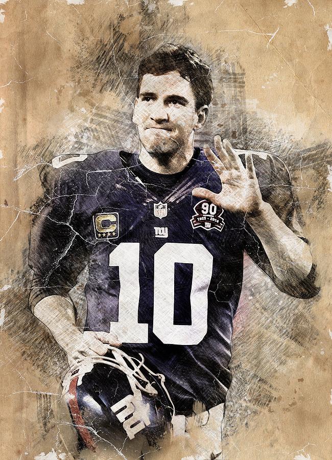 Eli Manning New York Giants Digital Art By Michael Smith Fine Art