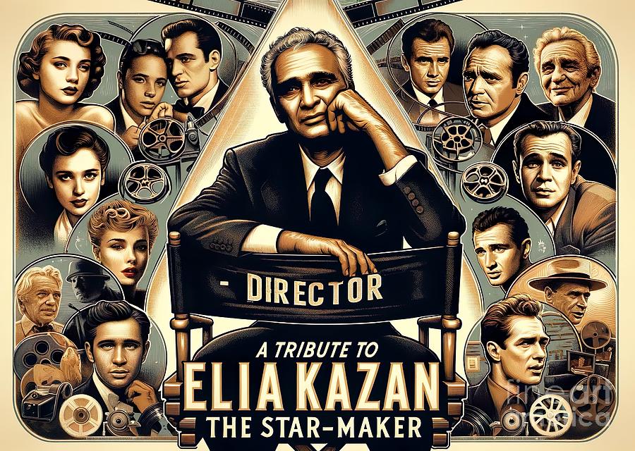 Marlon Brando Digital Art - Elia Kazan Tribute Poster -2 by Movie World Posters