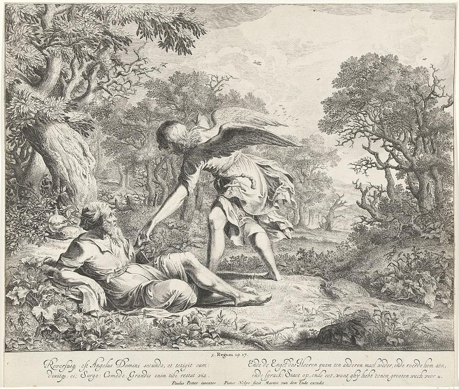 Elijah and the Angel, Pieter Nolpe, after Paulus Potter,  Painting by MotionAge Designs
