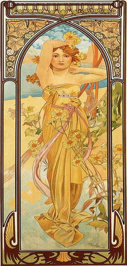 Elisabeth Sonrel Painting by Alphonse Mucha - Fine Art America