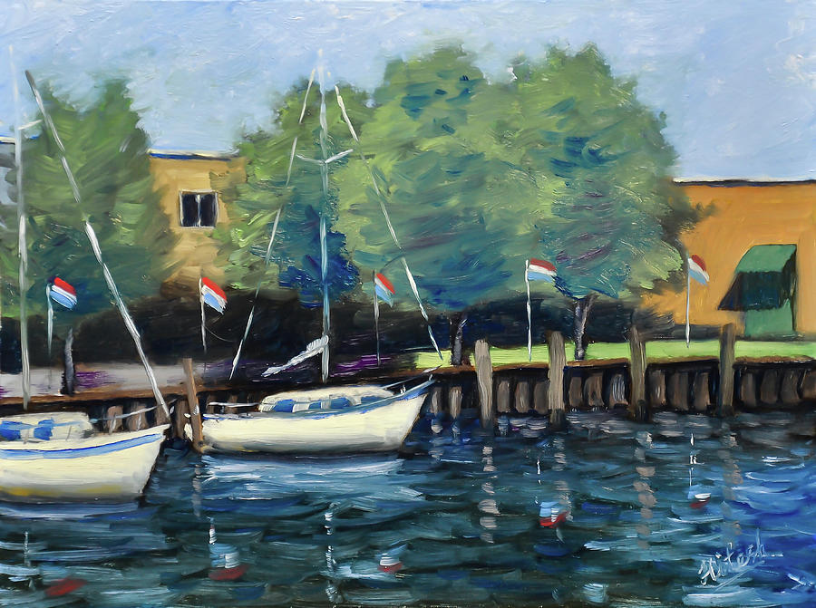 Elizabeth City Wharf Painting by Tesh Parekh