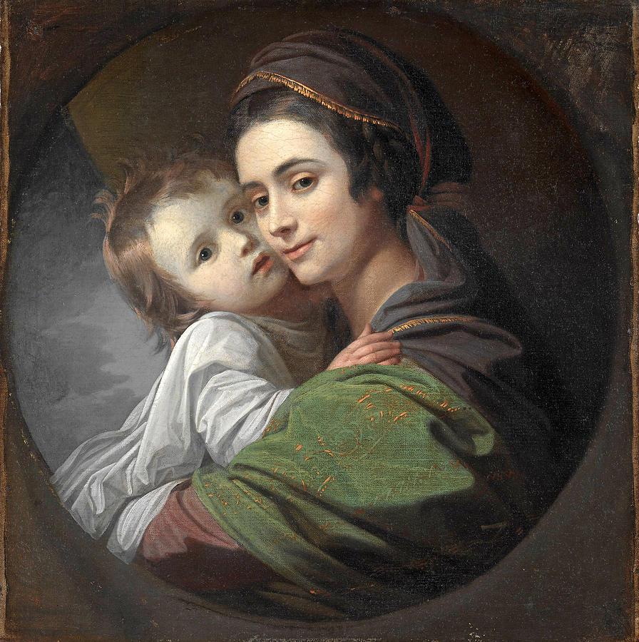 Elizabeth Shewell West and Her Son, Raphael Painting by Benjamin West