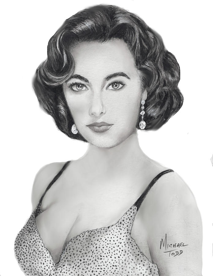 Actress Drawing - Elizabeth Taylor by Michael Todd