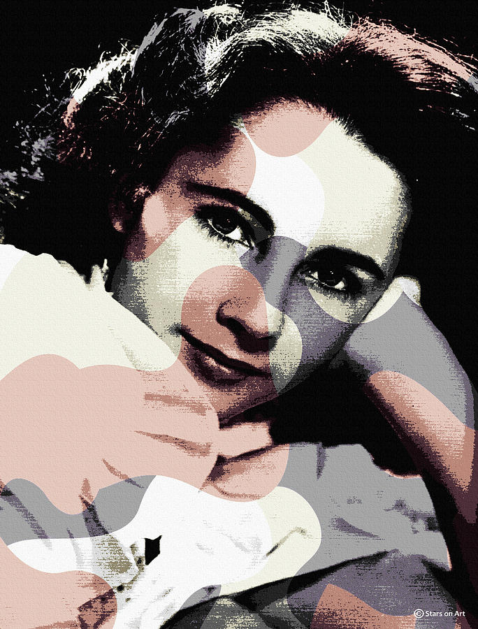Elizabeth Taylor modernized portrait Mixed Media by Movie World Posters