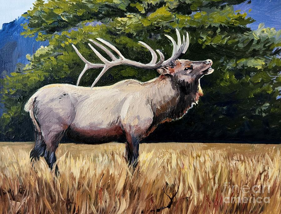 Landscape Painting - Elk Call by Paige Briscoe
