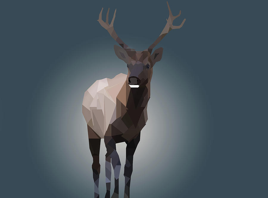 Elk Digital Portrait Digital Art by Dan Sproul