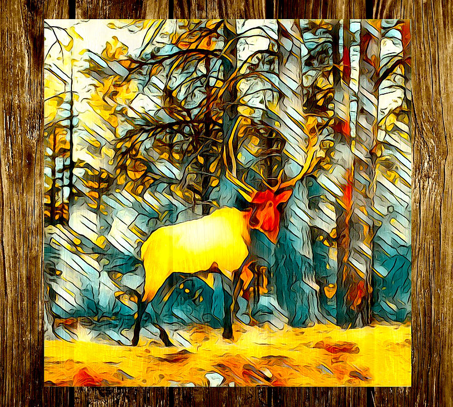 Elk In The Trees Digital Art by Steven Parker