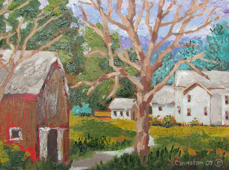 Barn Painting - Elk Lake Farm by Tony Caviston