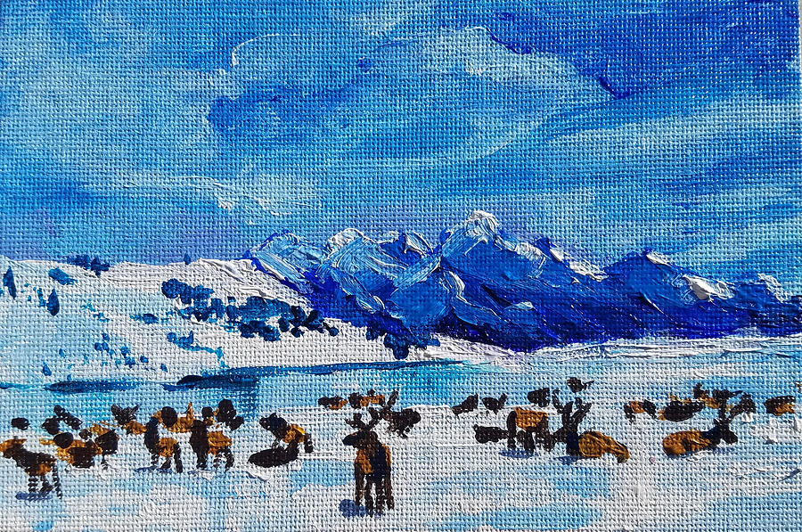 Elk Painting - Elk Study by Allison Fox