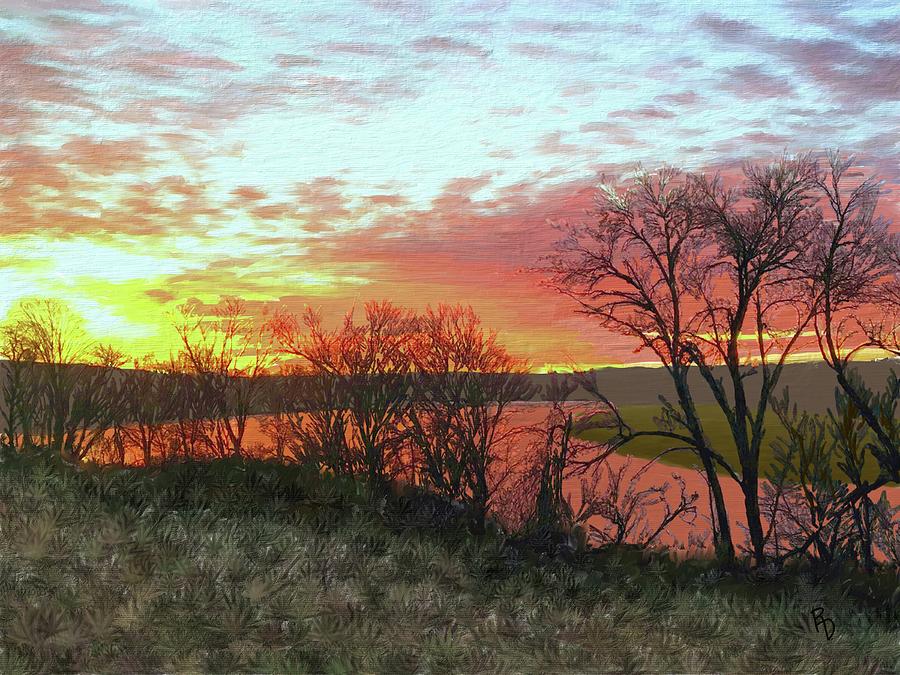 Elkhorn Valley Winter Sunrise Digital Art by Ric Darrell