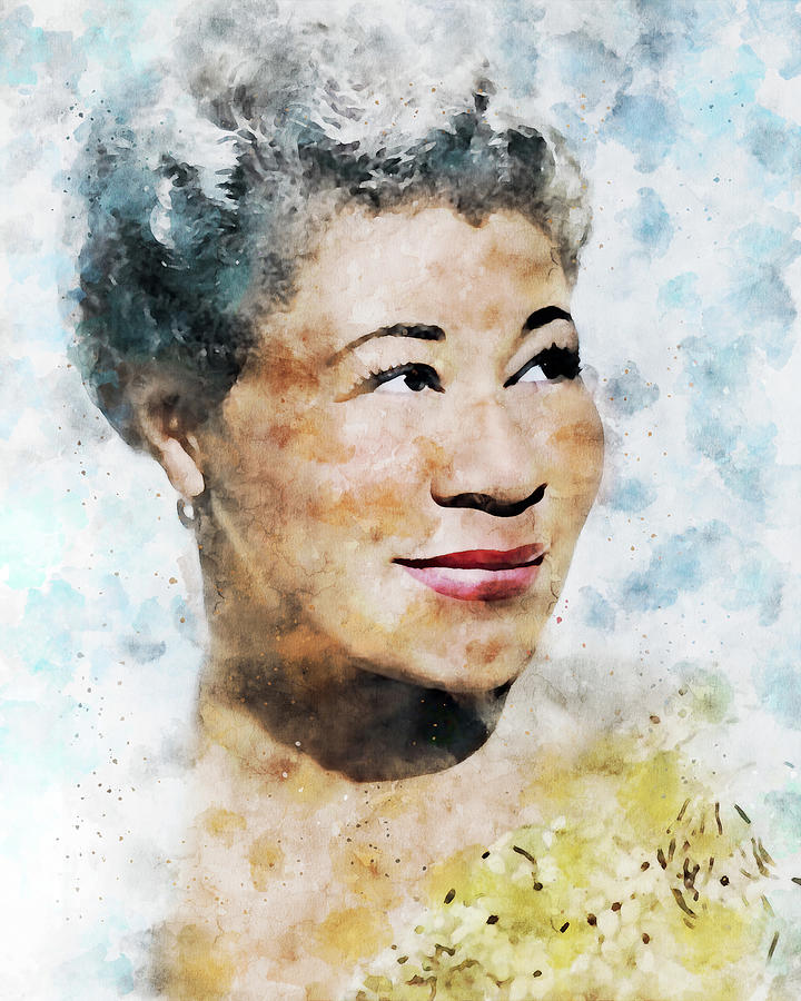 Ella Fitzgerald Watercolor Painting by Dan Sproul