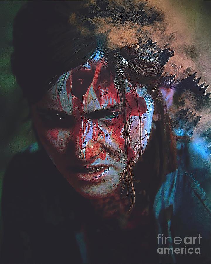 A painting of ellie from the last of us part 2, in the style of a