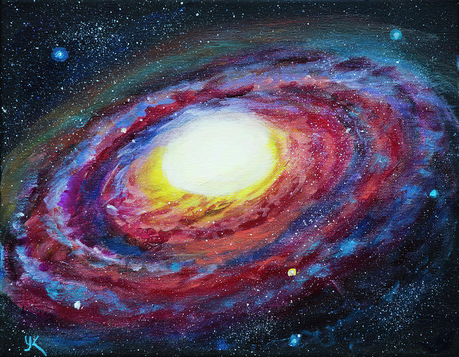Elliptical Galaxy Painting by Yulia Kazansky