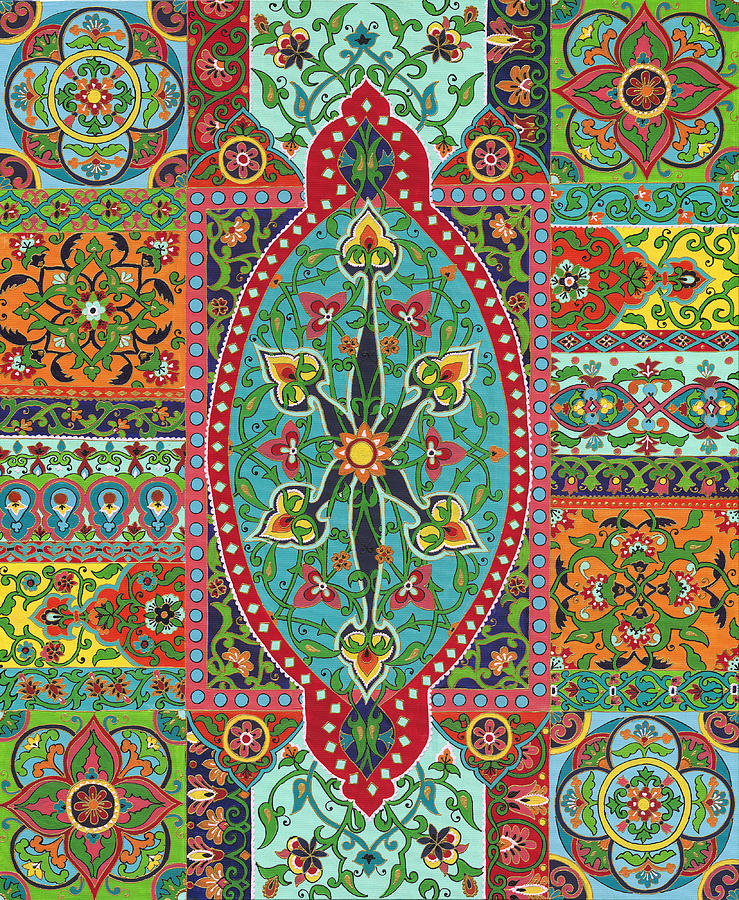 Elliptical rug Drawing by Vered Otmy