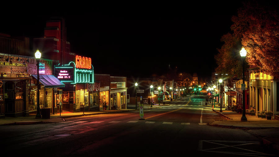 Ellsworth Maine at Night Photograph by Greg Hartford