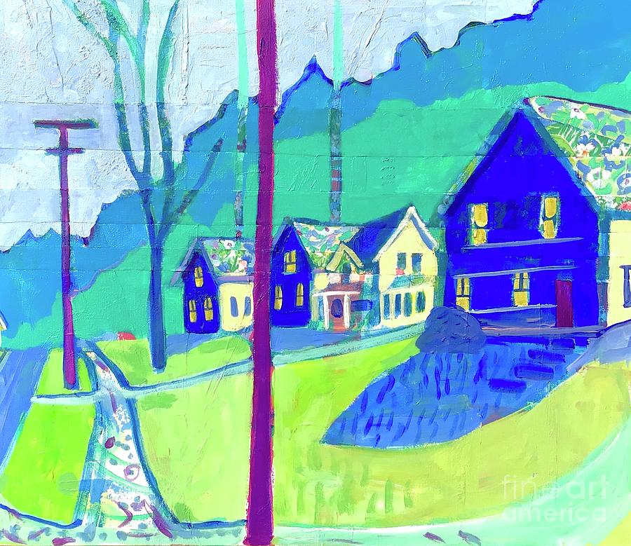 Elm Street Cottages Painting by Debra Bretton Robinson