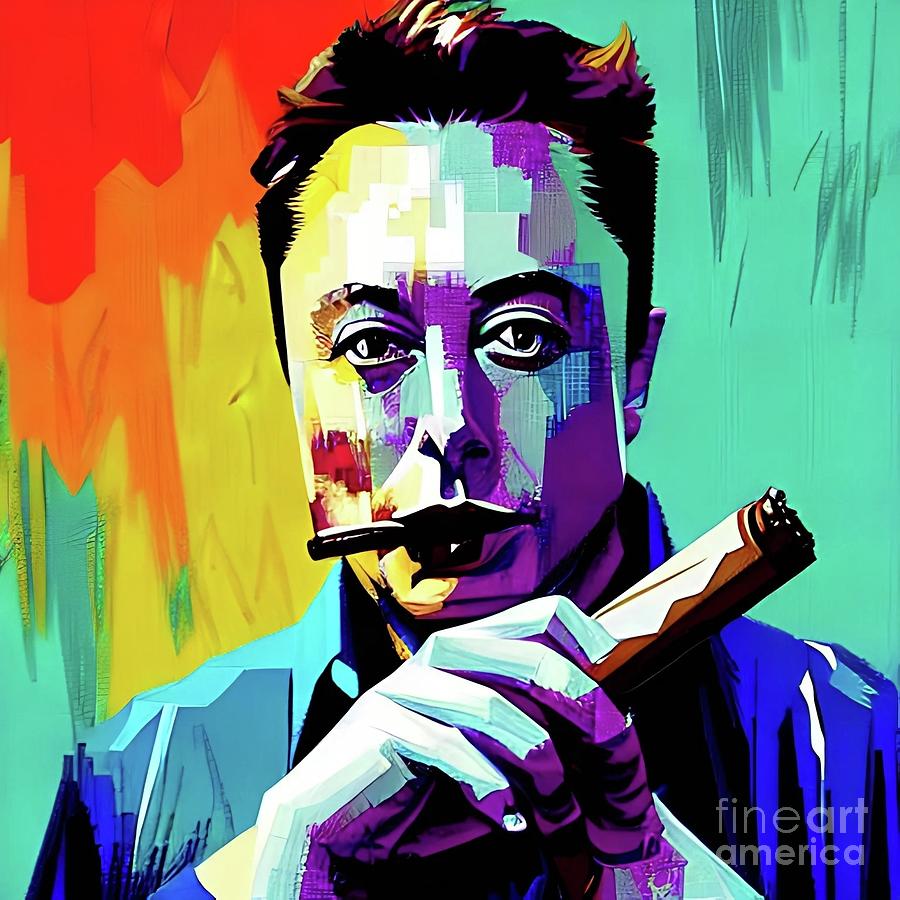 Elon Musk Smoking Cigar #1 Digital Art by Ahmed Yousef - Fine Art America