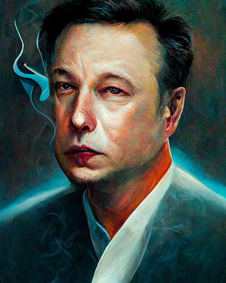 Elon Musk Smoking Portrait Digital Art by Craig Boehman - Fine Art America