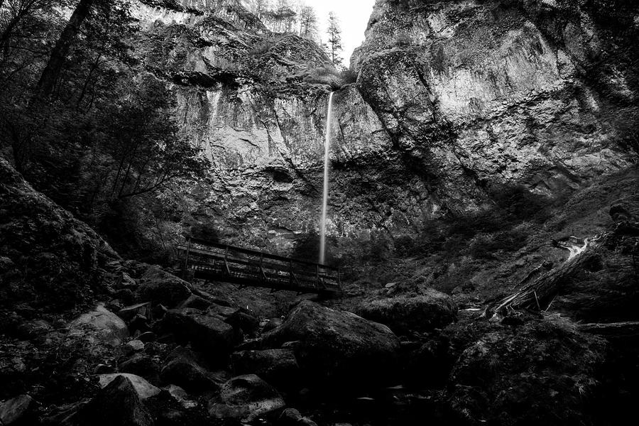 Elowah Falls Black and White 2 Photograph by Pelo Blanco Photo