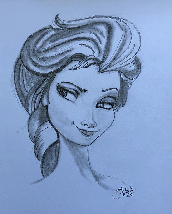 How to Draw Elsa Easy - DrawingNow