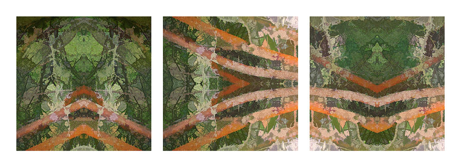 Elterwater Red 3 - Triptych Digital Art by David Hargreaves