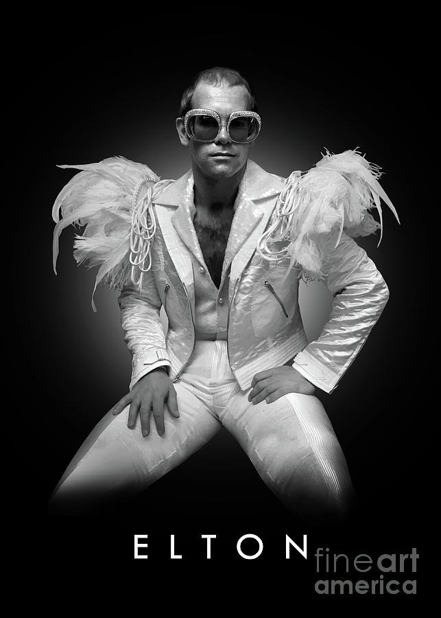 Elton John Digital Art - Elton John by Bo Kev