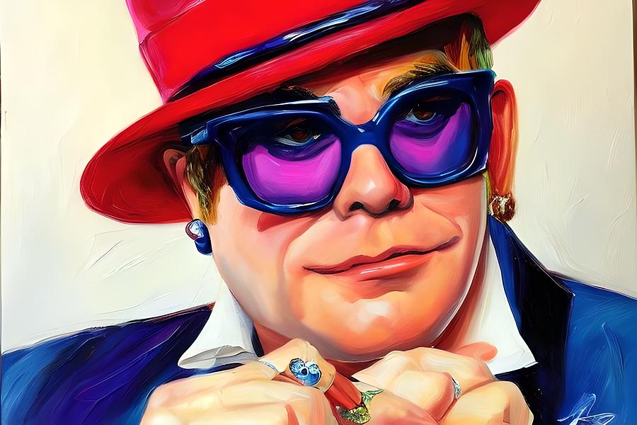 Elton John oil painting Digital Art by Star Dreamer - Fine Art America