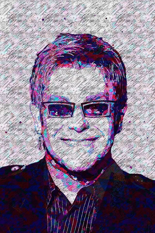 Elton John Pop Art Digital Art by Streich Roslyn | Pixels