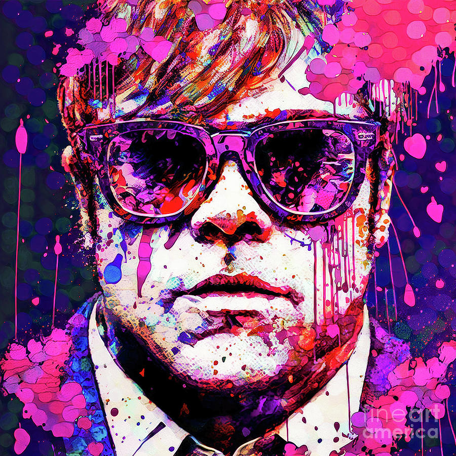 Elton John Painting by Tina LeCour
