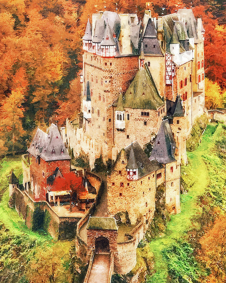 Eltz Castle - 01 Painting by AM FineArtPrints