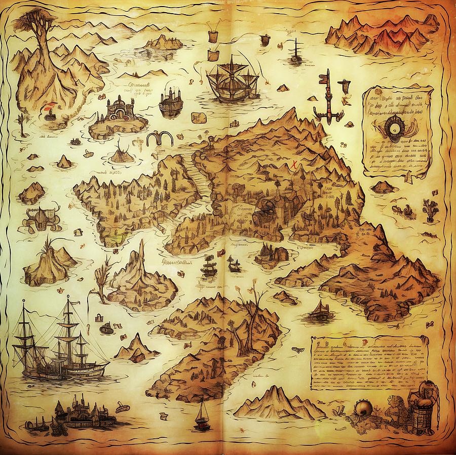 Elusive Treasure Map Digital Art by Gnu Attitude - Fine Art America
