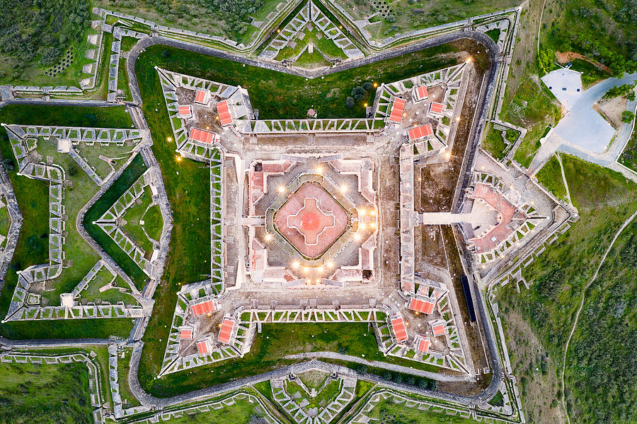 Elvas Fort drone aerial top view of Forte Nossa Senhora da Graca in Portugal Photograph by LuisPinaPhotogrpahy