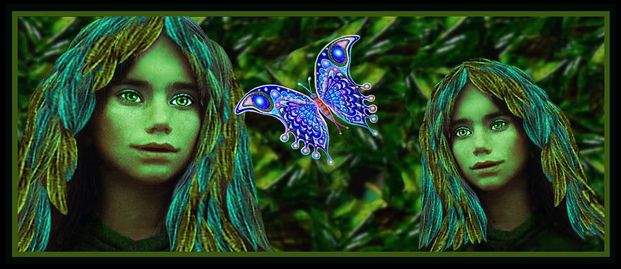 ELVES and Butterfly  Mixed Media by Hartmut Jager
