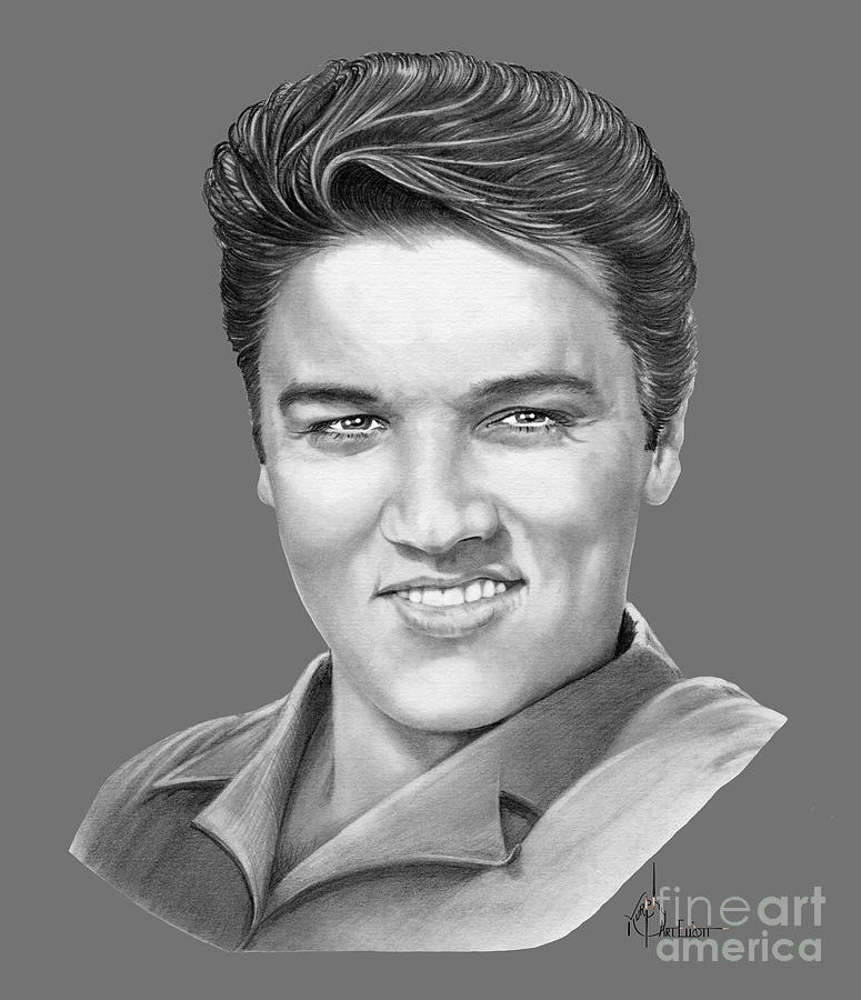 Elvis Presley Drawing - Elvis Aaron Presley by Murphy Elliott