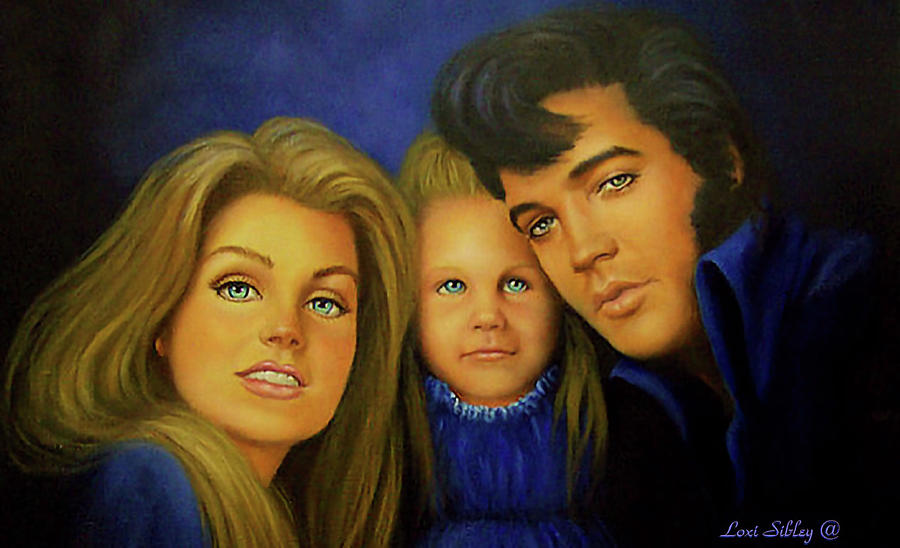 Elvis and Family Painting by Loxi Sibley