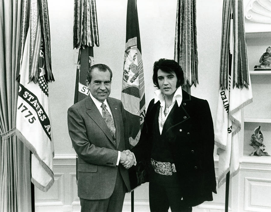 Elvis and Nixon Digital Art by Unknown