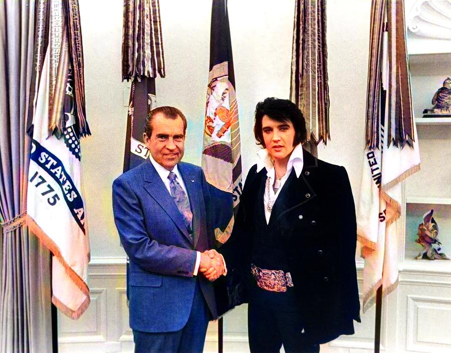 Elvis and Nixon Photograph by White House Photographer