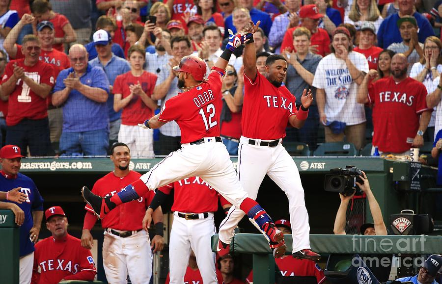 Elvis Andrus and Rougned Odor Photograph by Ron Jenkins