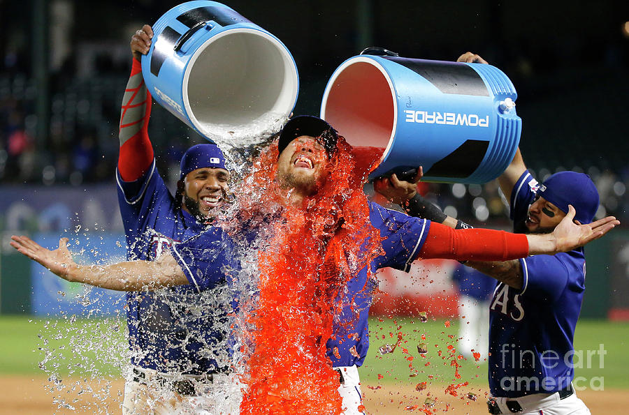 Elvis Andrus, Hunter Pence, and Rougned Odor Photograph by Ron Jenkins Elvis Andrus, Hunter Pence, and Rougned Odor Photograph by Ron Jenkins