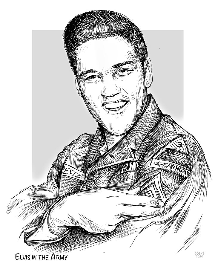 Elvis Presley Drawing - Elvis Army by Greg Joens